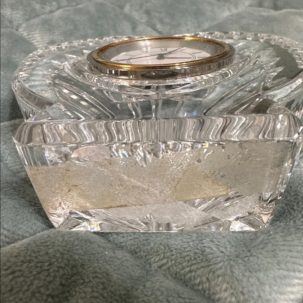 Waterford Crystal Heart Desk Clock Small 3.25 x 1.25